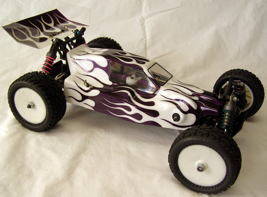 Team Losi XXX-4 Graphite Buggy with Purple Flames | Robobugs R/C